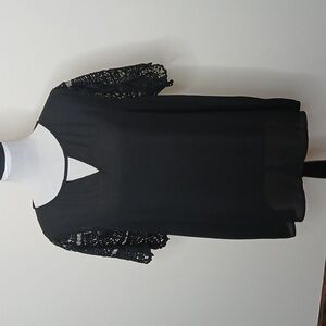 Paper Moon black lace sheer top size XXL